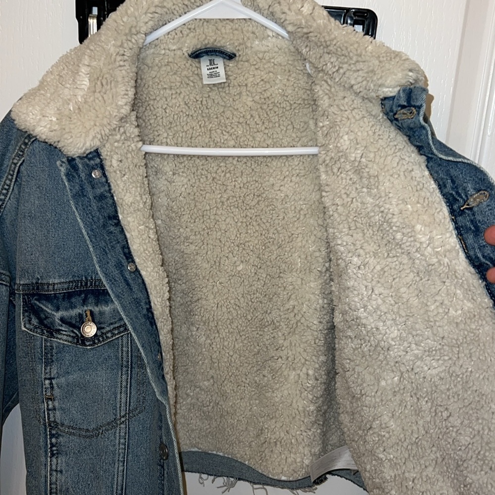 H&M shearling denim jacket M - Picture 5 of 7